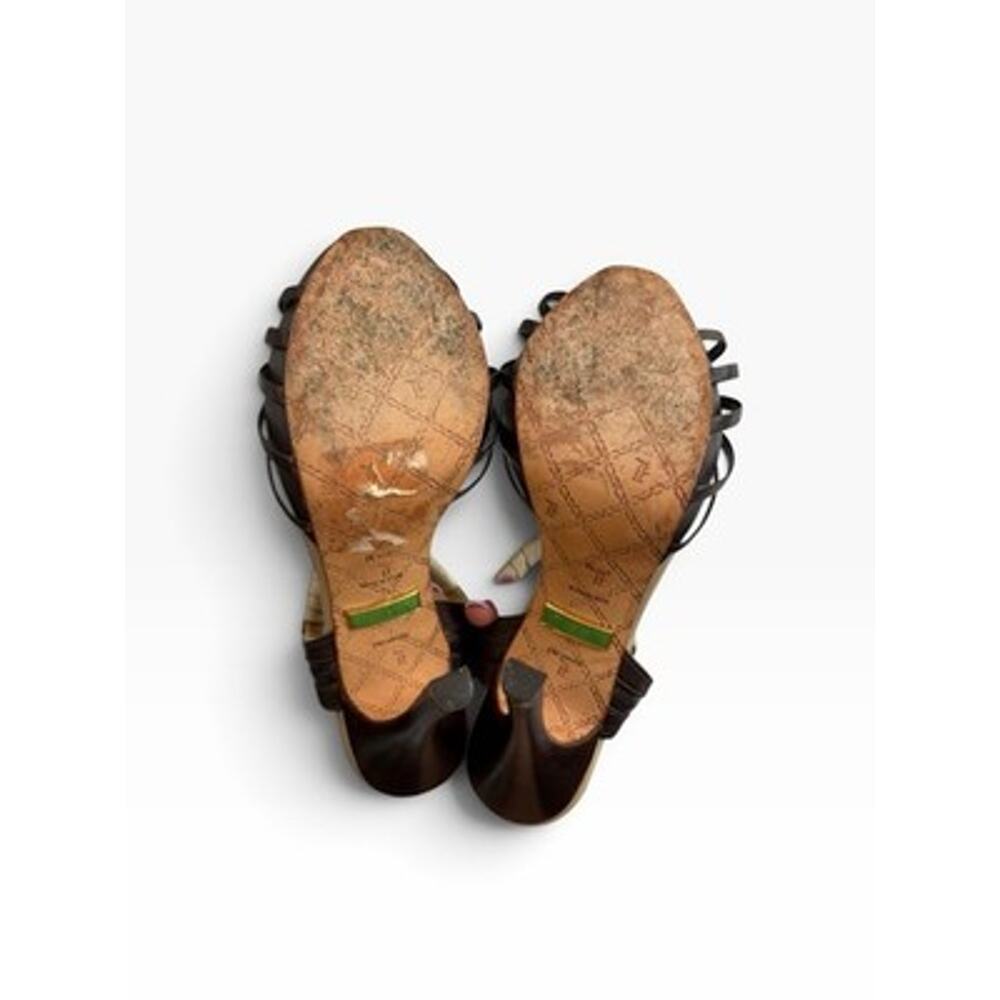 LAMB Gwen Stefani Tan Leather Stiletto Sandals Strappy Cage Heels 8.5 - Picture 11 of 12